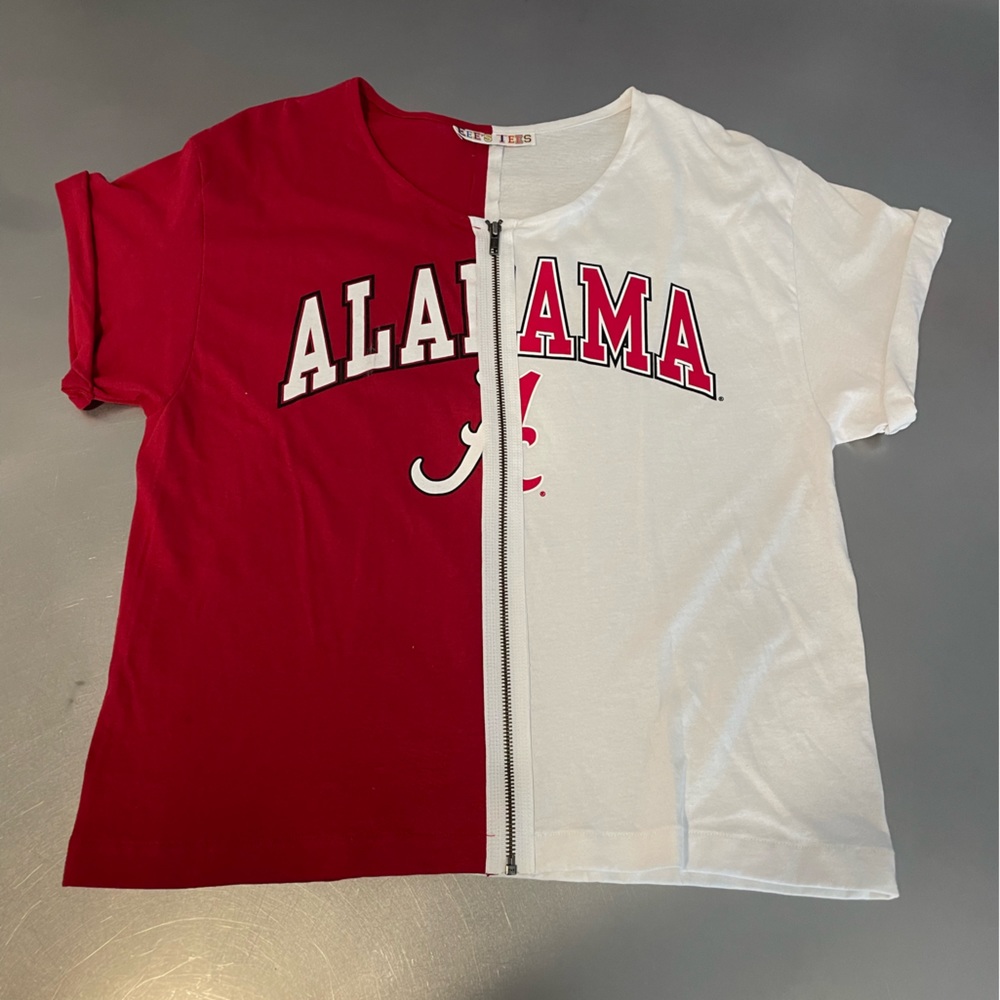 Alabama short sleeve split zip front T-shirt